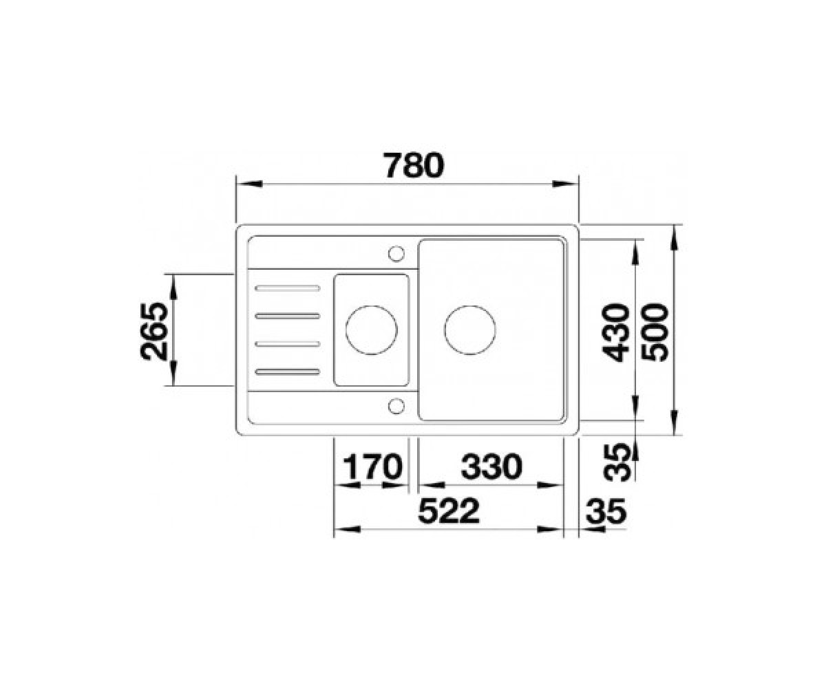 Кухонная мойка  LEGRA 6S COMPACT 521305:Чертеж 