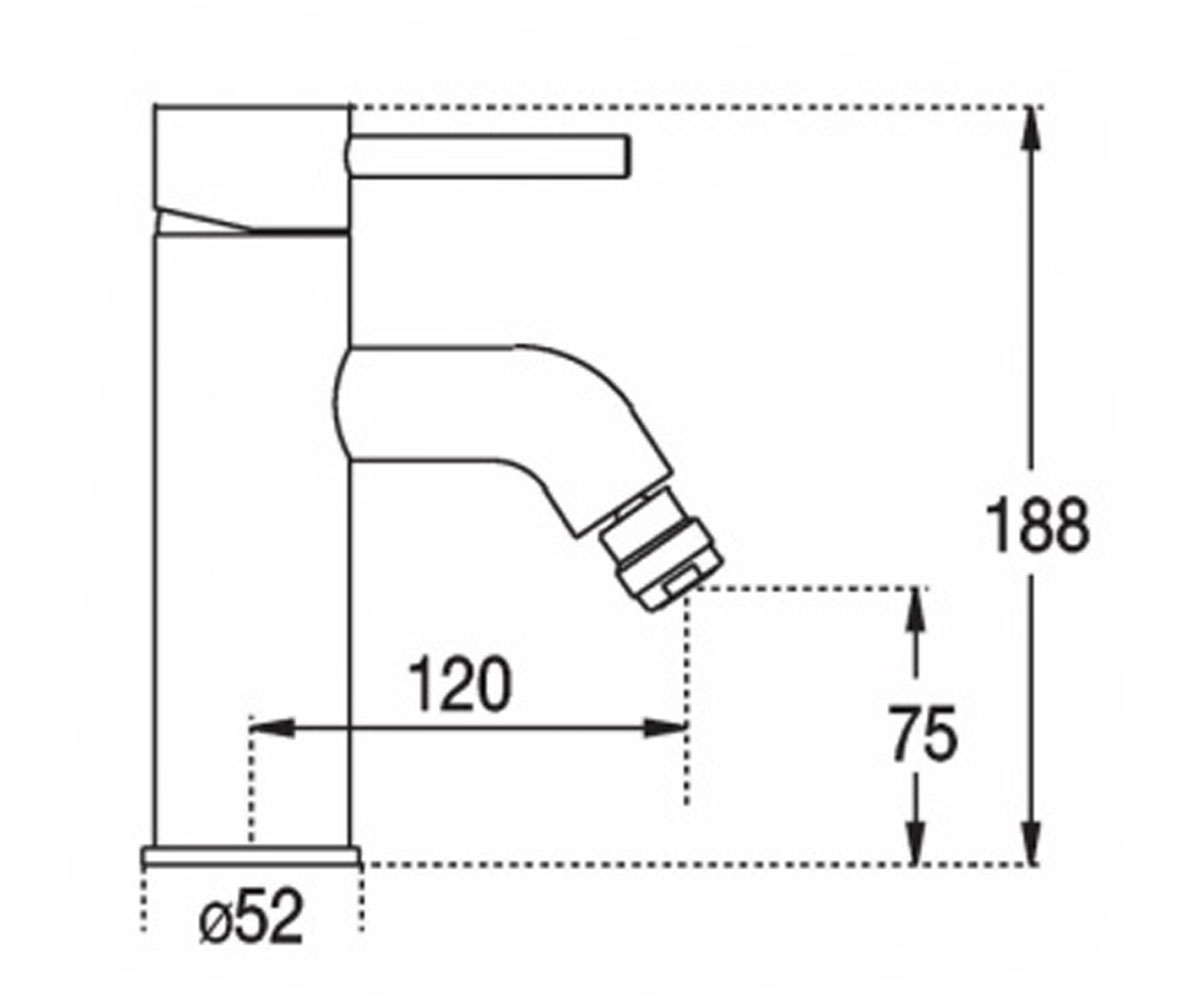 Смеситель на биде  INDIANA INDIANA BB 040C:Чертеж 