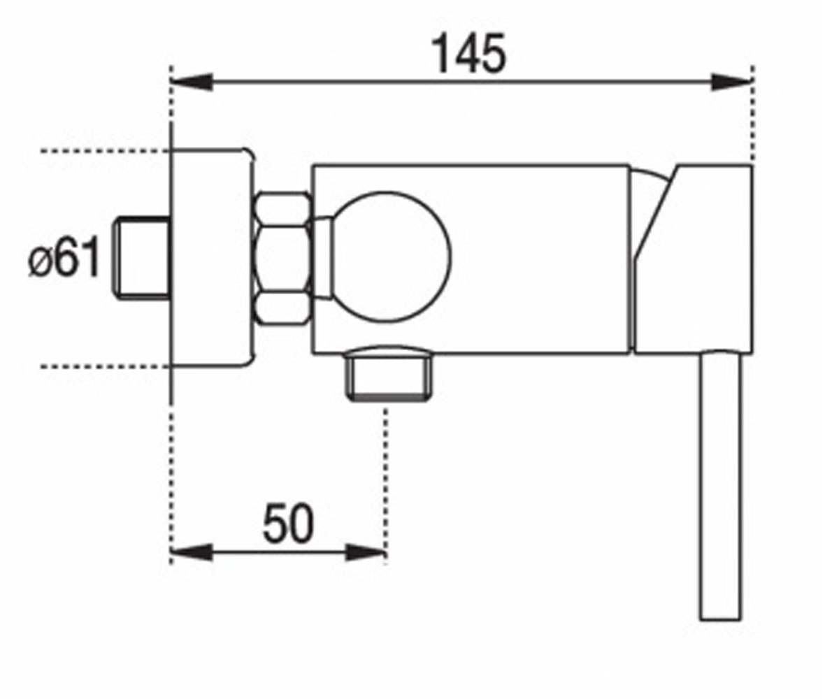 Смеситель для душа  INDIANA INDIANA BPK 030C:Чертеж 
