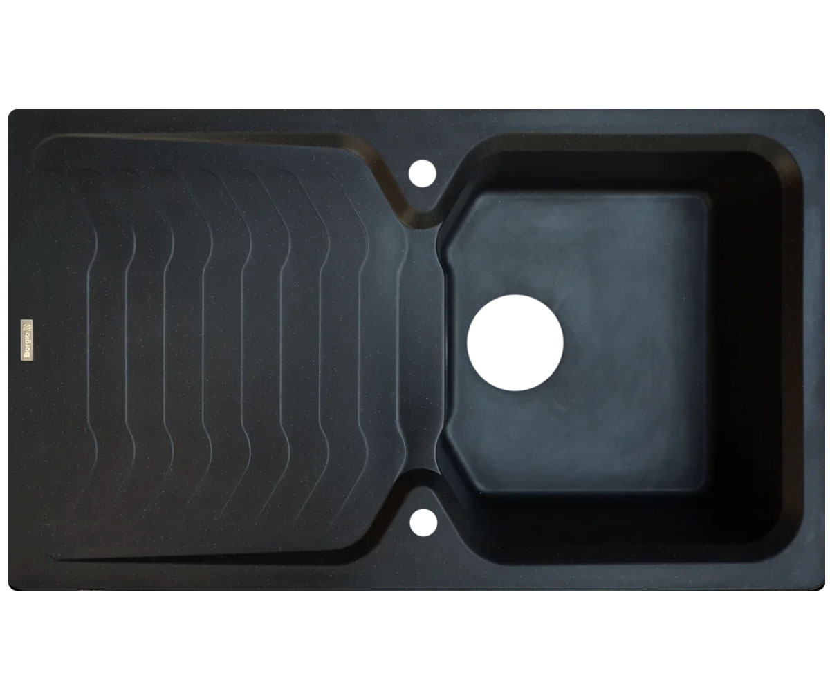 Мийка прямокутна з крилом BORGIO  PRT-860X500 BLACK PRT-860X500 BLACK