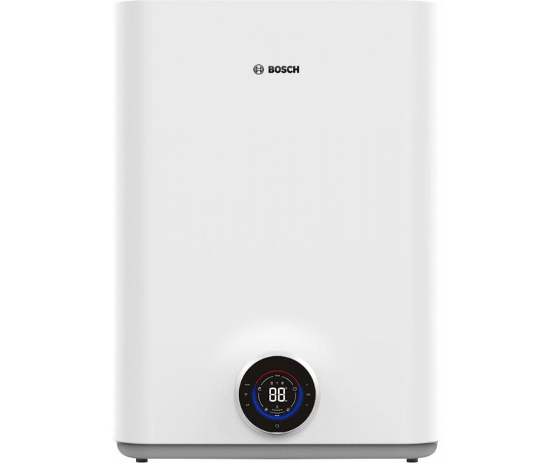 Водонагрівач електр. BOSCH плаский слім Tronic 5500iT, 80л, 1.5кВт, ун. монтаж, електр. кер-ння, Wi-Fi, B, білий BOSCH  7736507302 7736507302