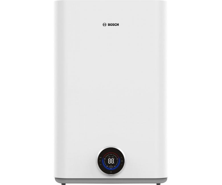 Водонагрівач електр. BOSCH плаский слім Tronic 5500iT, 100л, 1.5кВт, ун. монтаж, електр. кер-ння, Wi-Fi, B, білий BOSCH  7736507303 7736507303
