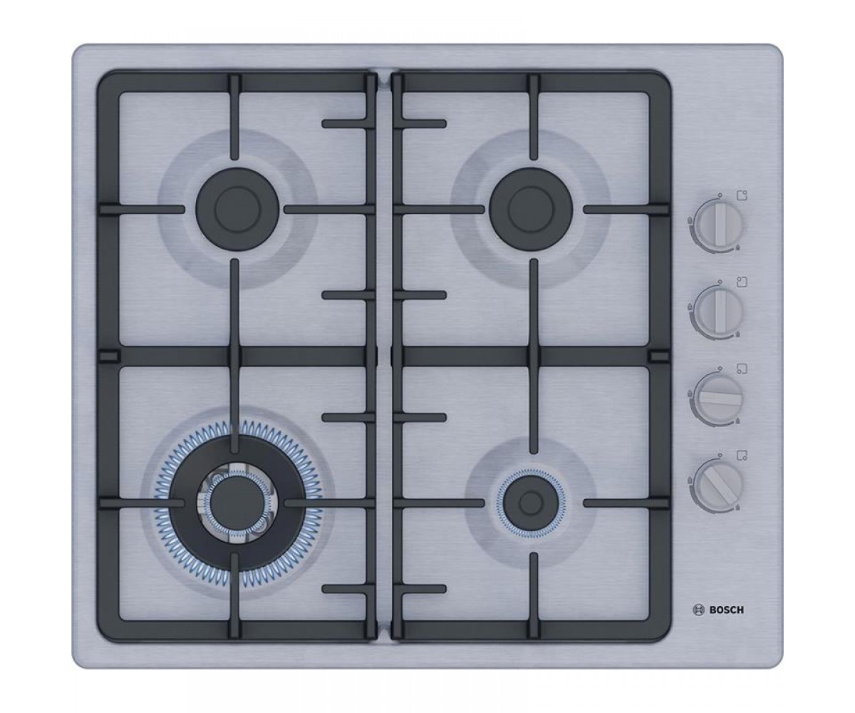 Варильна поверхня Bosch  газова, 60см, чавун, WOK, нерж BOSCH  PBH6C5K90R PBH6C5K90R