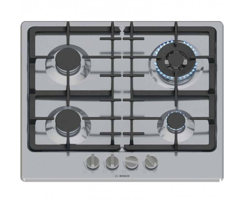 Варильна поверхня Bosch газова, 60см, чавун, WOK, нерж BOSCH  PGH6B5K90R PGH6B5K90R