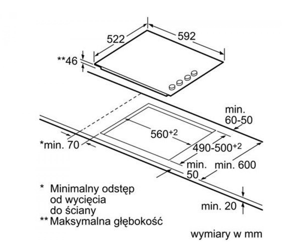 Индукционная панель  PKF659C17E:Чертеж 