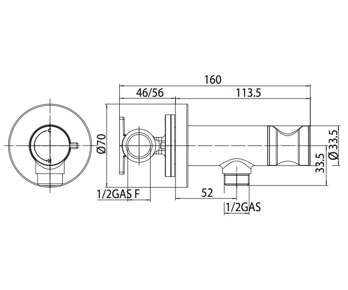 Гигиенический душ  PALOMA FLAT E37011B00030015:Чертеж 