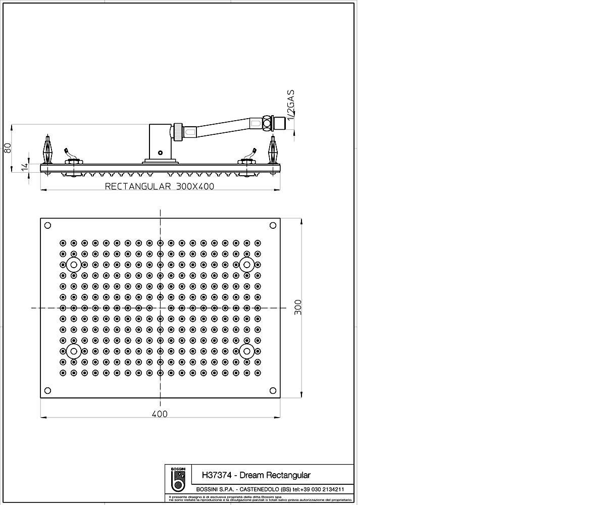 Душевая головка  DREAM RECTANGULAR LIGHT H37374:Чертеж 