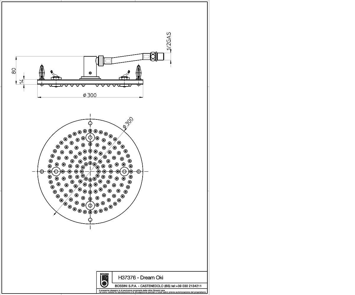 Душевая головка  DREAM OKI LIGHT H37376:Чертеж 