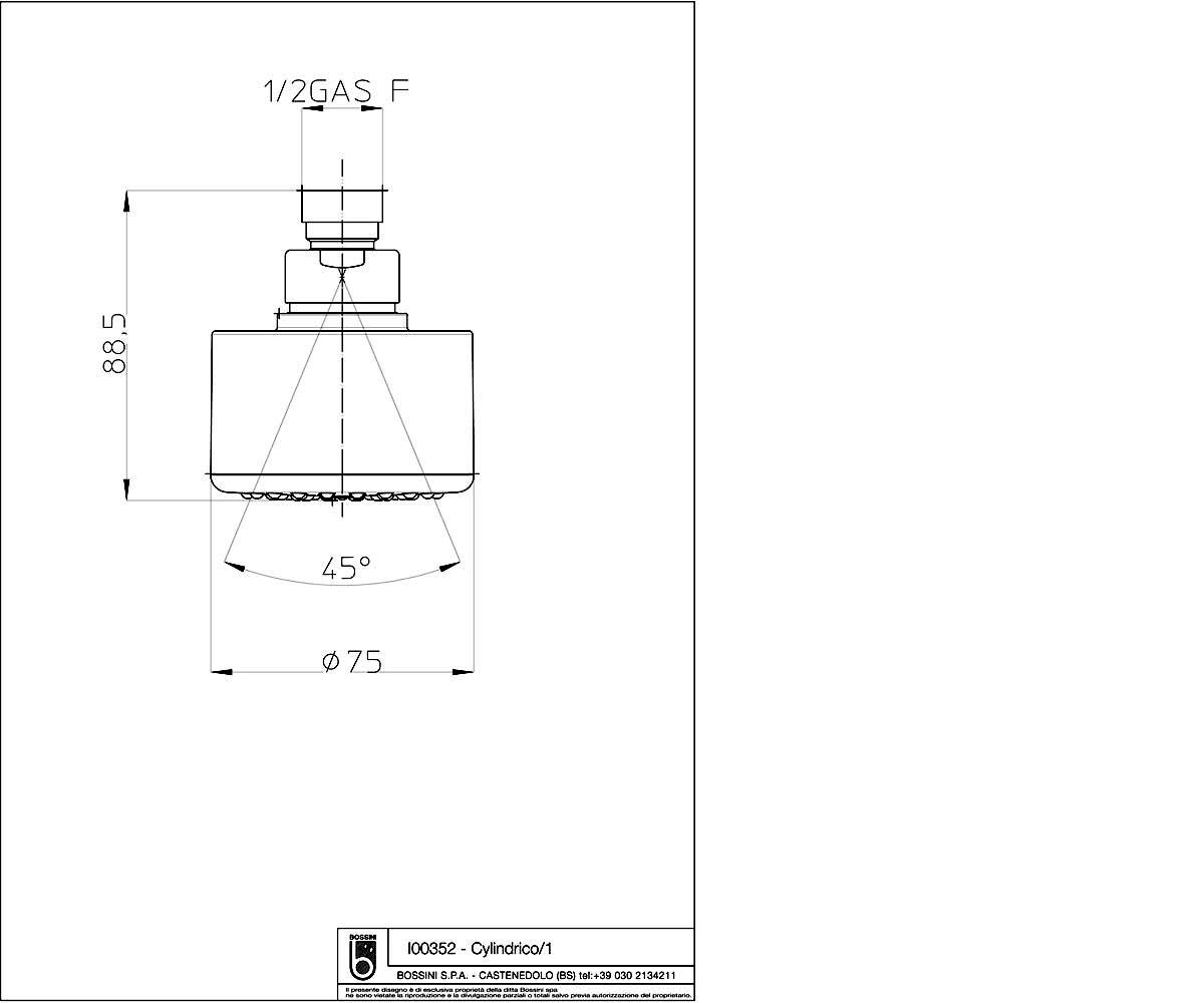 Душевая головка  CYLINDRICO I00352:Чертеж 