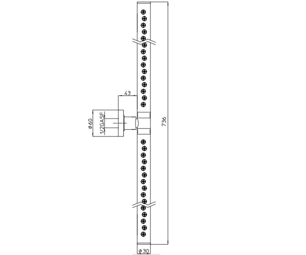 Настенный душ  BODY BAR SPRAY I00502000030008:Чертеж 