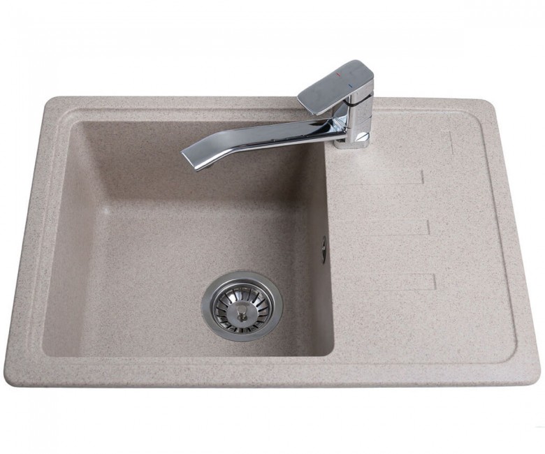 Раковина з крилом 62 см BRETTA GRANIT  COMPACT BEIGE COMPACT BEIGE