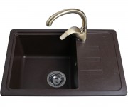 Раковина з крилом 62 см BRETTA GRANIT  COMPACT BROWN