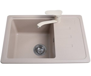 Раковина з крилом 62 см BRETTA GRANIT  COMPACT CARAMEL