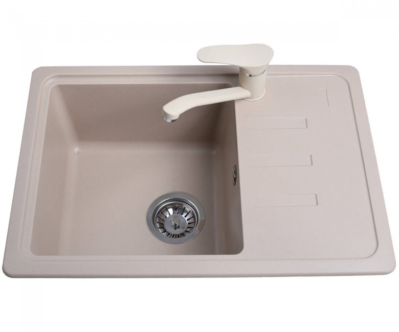 Раковина з крилом 62 см BRETTA GRANIT  COMPACT CARAMEL COMPACT CARAMEL
