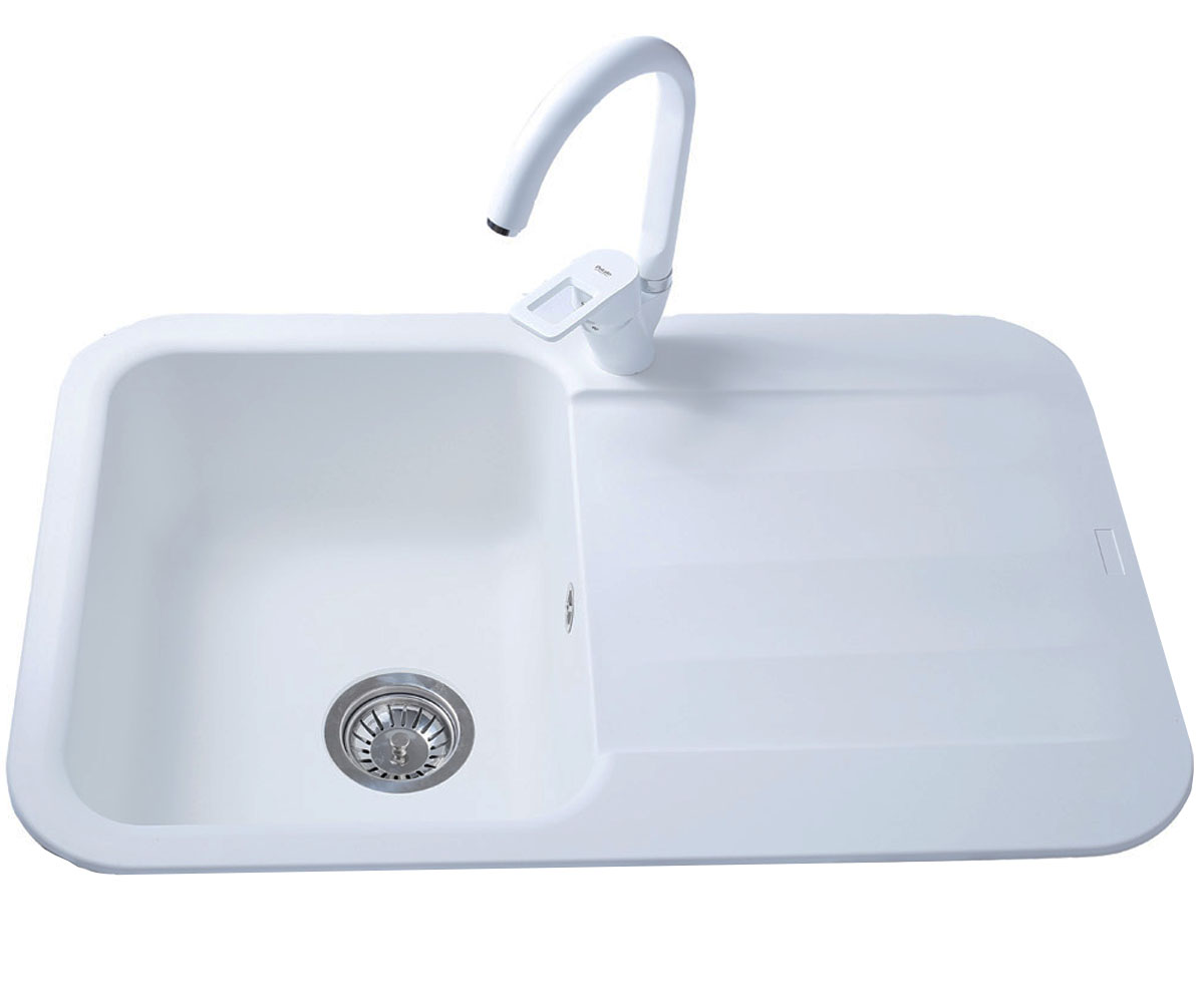 Гранитная мойка BRETTA GRANIT  CRYSTAL WHITE CRYSTAL WHITE