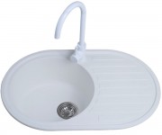 Мойка овальная 77 см BRETTA GRANIT ELIT ELIT WHITE