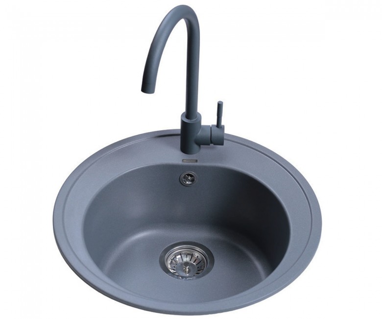 Кругла мийка BRETTA GRANIT  GENOVA GRAY METAL GENOVA GRAY METAL