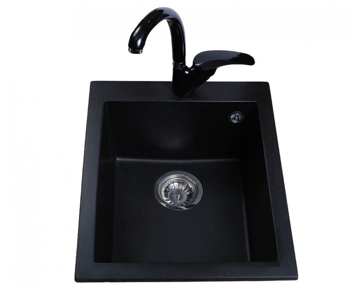 Прямокутна раковина 41 см BRETTA GRANIT QUADRO BLACK QUADRO BLACK