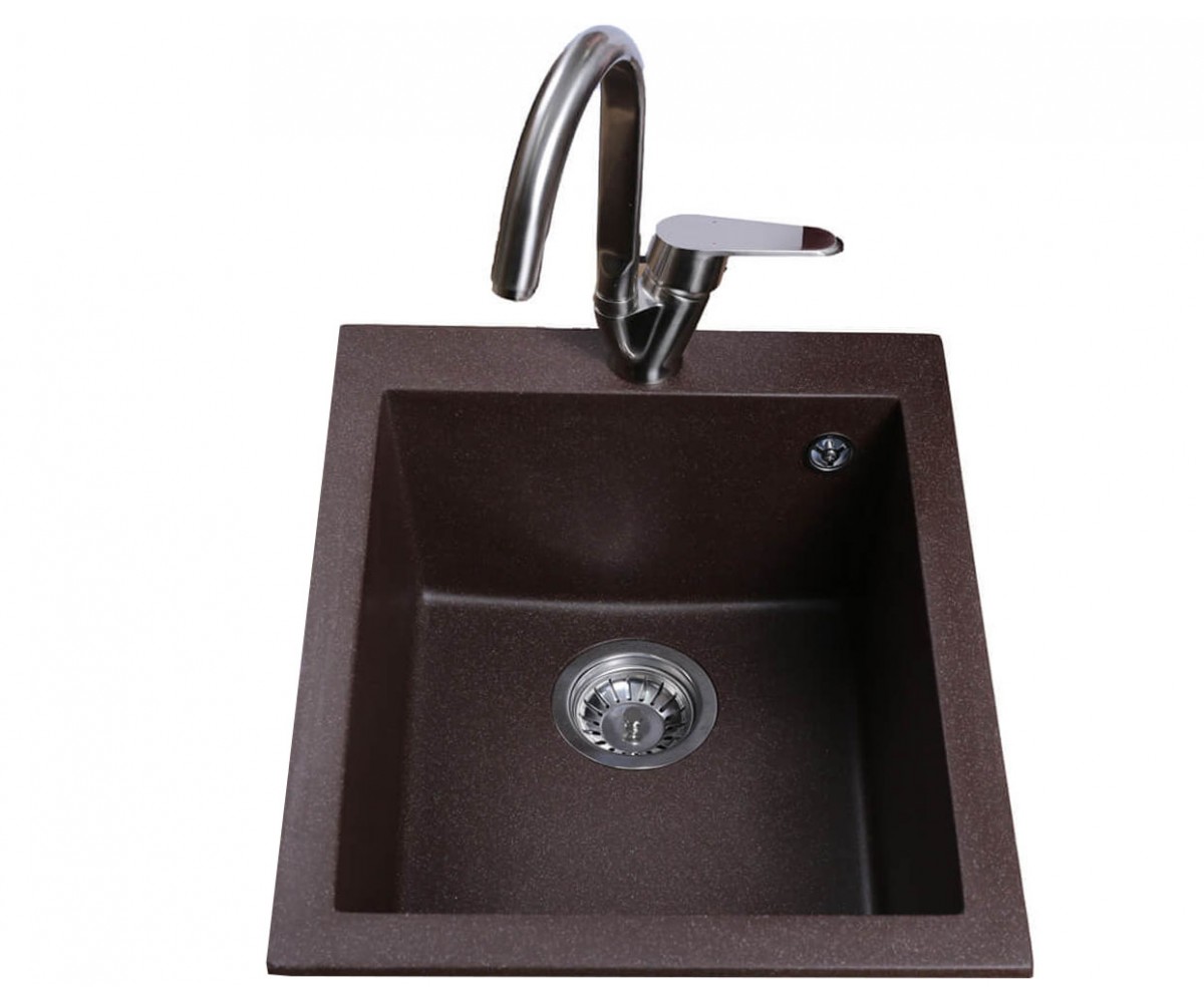 Мойка прямоугольная 41 см BRETTA GRANIT QUADRO QUADRO BROWN QUADRO BROWN