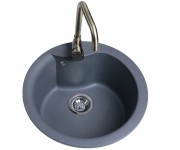 Кругла раковина 48 см BRETTA GRANIT RONDO GRAY METAL