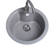 Кругла раковина 48 см BRETTA GRANIT RONDO GRAY STONE