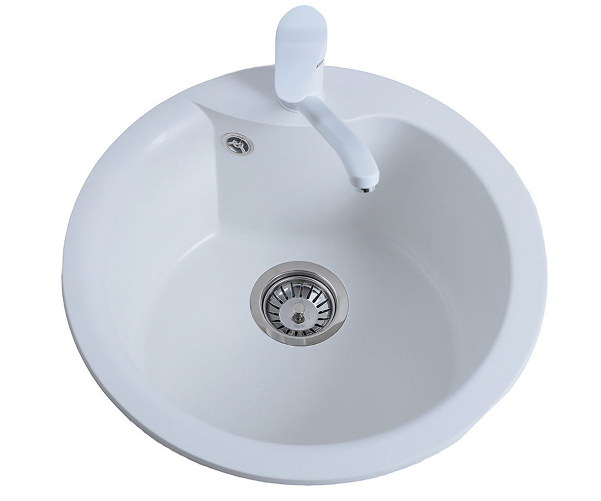 Кругла раковина 48 см BRETTA GRANIT RONDO WHITE RONDO WHITE