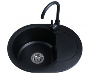 Мийка овальна 60 см BRETTA GRANIT ROUND ROUND BLACK