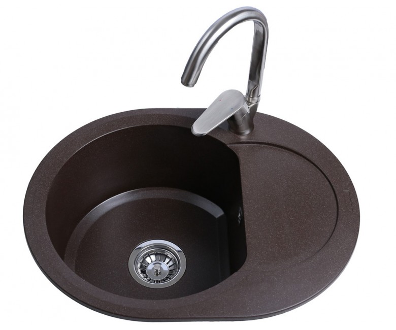 Мойка овальная 60 см BRETTA GRANIT ROUND ROUND BROWN ROUND BROWN