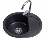 Мийка овальна 60 см BRETTA GRANIT ROUND ROUND GRAFIT