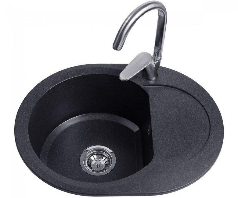 Мийка овальна 60 см BRETTA GRANIT ROUND ROUND GRAFIT ROUND GRAFIT