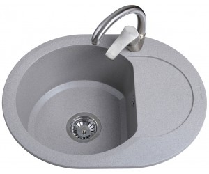 Мийка овальна 60 см BRETTA GRANIT ROUND ROUND GRAY STONE