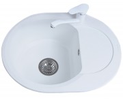 Мойка овальная 60 см BRETTA GRANIT ROUND ROUND WHITE