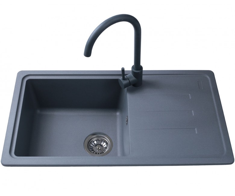 Прямокутна мийка BRETTA GRANIT  TELMA GRAY METAL TELMA GRAY METAL