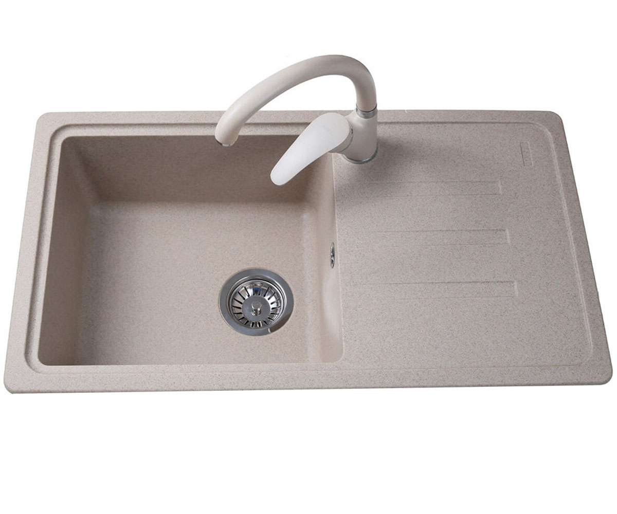 78 см раковина з крилом БРЕТТА ГРАНІТ ВЕРОНА ВЕРОНА БЕЖЕВИЙ BRETTA GRANIT VERONA VERONA BEIGE VERONA BEIGE