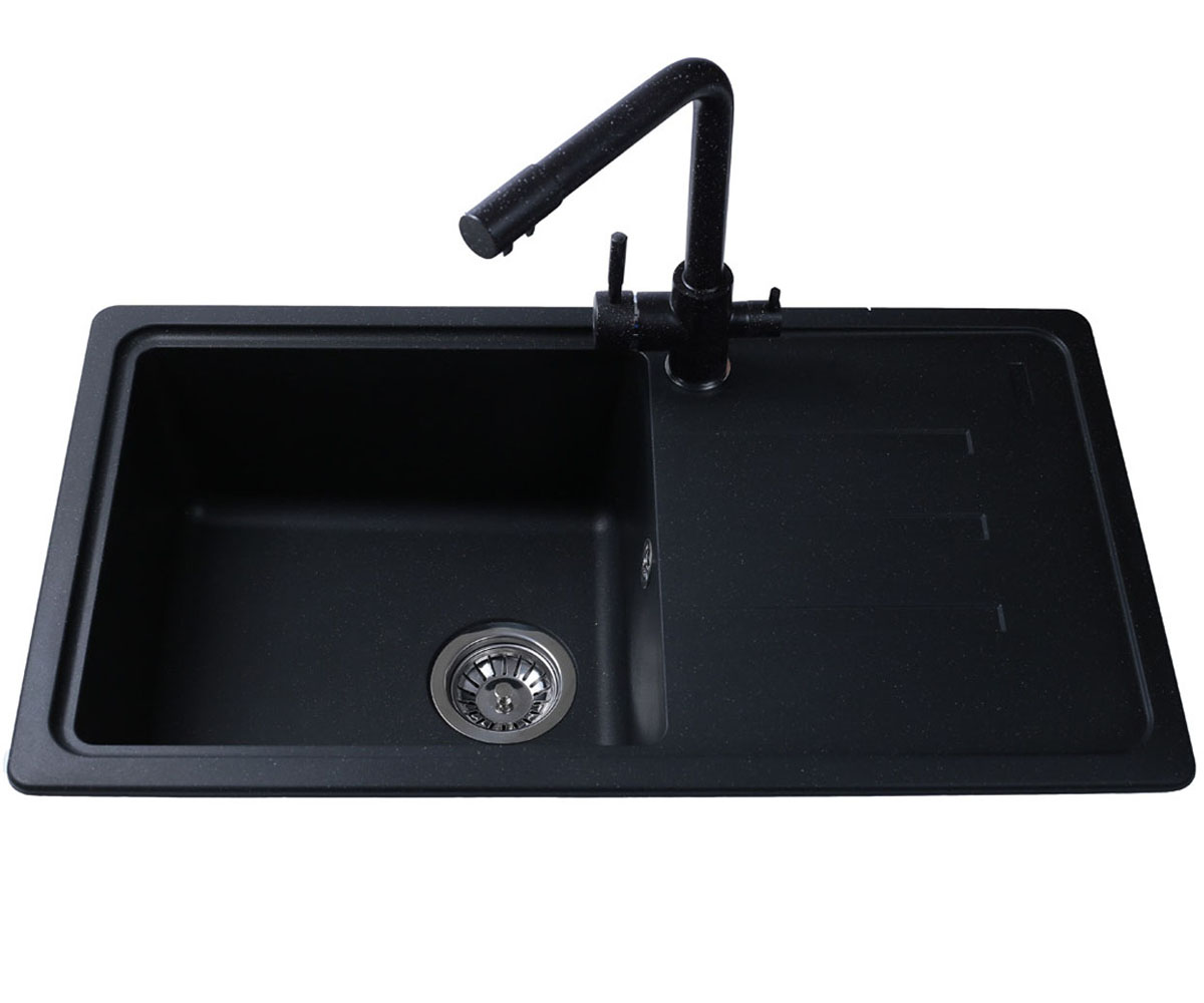 Мийка з крилом 78 см BRETTA GRANIT VERONA VERONA BLACK VERONA BLACK