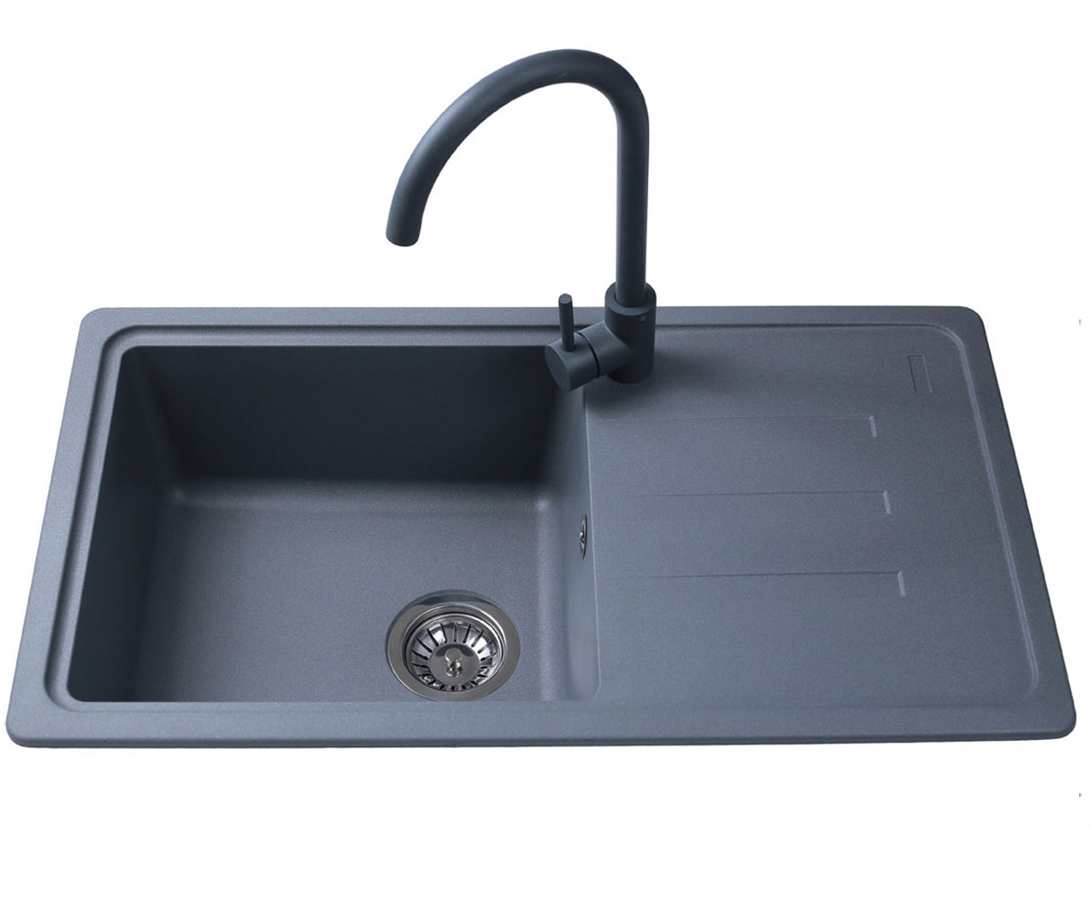 Мийка з крилом 78 см BRETTA GRANIT  VERONA GRAY METAL VERONA GRAY METAL