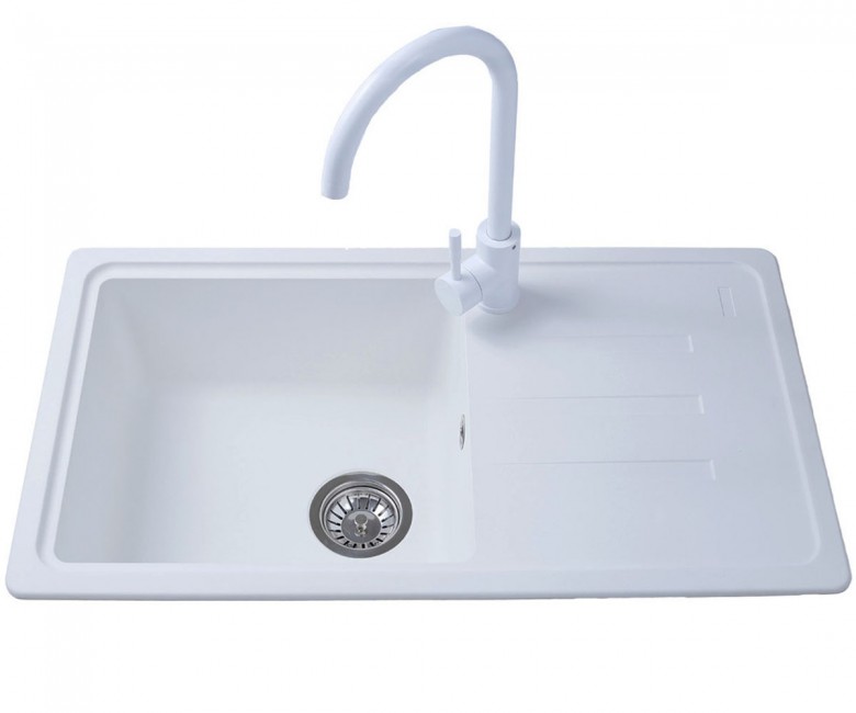 Мийка з крилом 78 см BRETTA GRANIT  VERONA WHITE VERONA WHITE