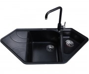 Полуторная мойка BRETTA GRANIT  ZEGNA BLACK