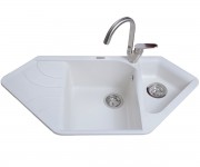 Мийка полуторна   BRETTA GRANIT  ZEGNA WHITE