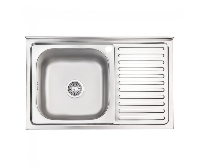 Кухонна мийка Brinex 5080-L 0,8 мм Satin (BRIN5080LSAT06) BRINEX  BRIN5080LSAT06 BRIN5080LSAT06