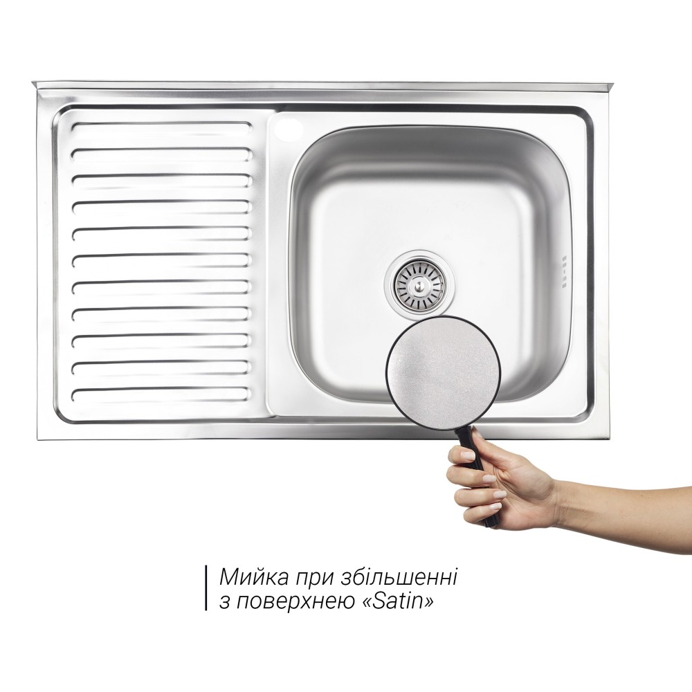 Кухонная мойка Brinex 5080-R 0,8 мм Satin (BRIN5080RSAT06) BRINEX BRIN5080RSAT06:Фото 3