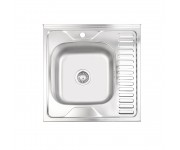 Кухонна мийка Brinex 6060-L 0,6 мм Satin (BRIN6060LSAT06) BRINEX  BRIN6060LSAT06