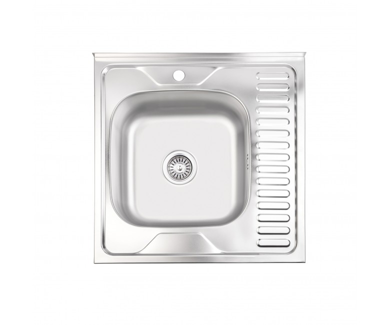 Кухонна мийка Brinex 6060-L 0,6 мм Satin (BRIN6060LSAT06) BRINEX  BRIN6060LSAT06 BRIN6060LSAT06