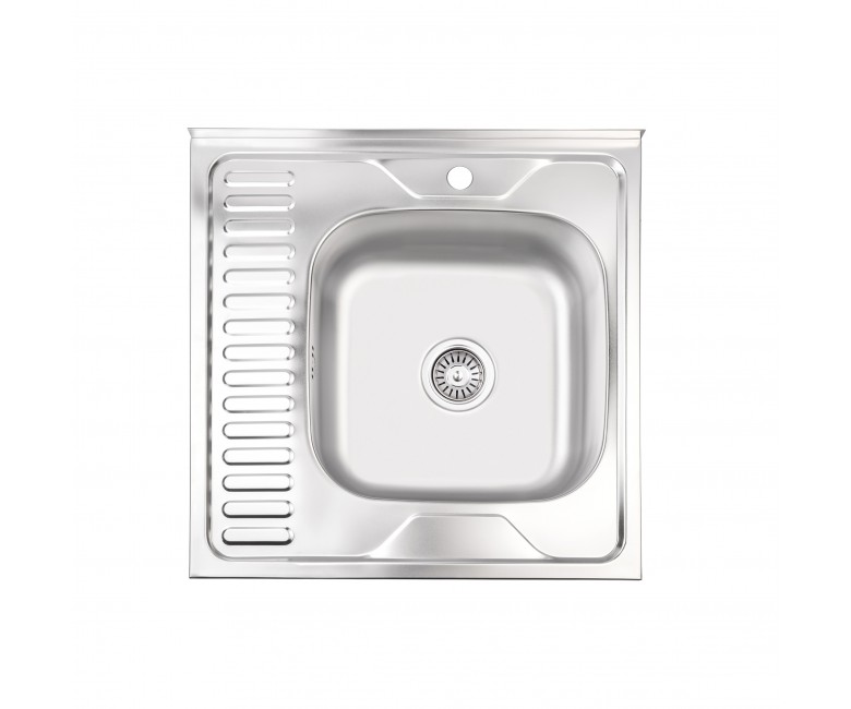 Кухонна мийка Brinex 6060-R 0,6 мм Satin (BRIN6060RSAT06) BRINEX  BRIN6060RSAT06 BRIN6060RSAT06