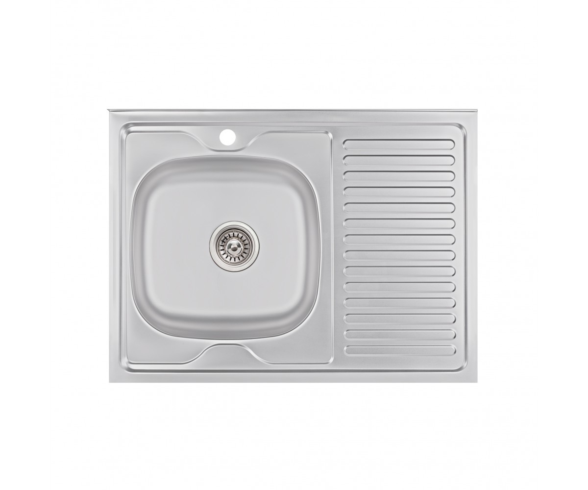 Кухонна мийка Brinex 6080-L 0,6 мм Satin (BRIN6080LSAT06) BRINEX  BRIN6080LSAT06 BRIN6080LSAT06