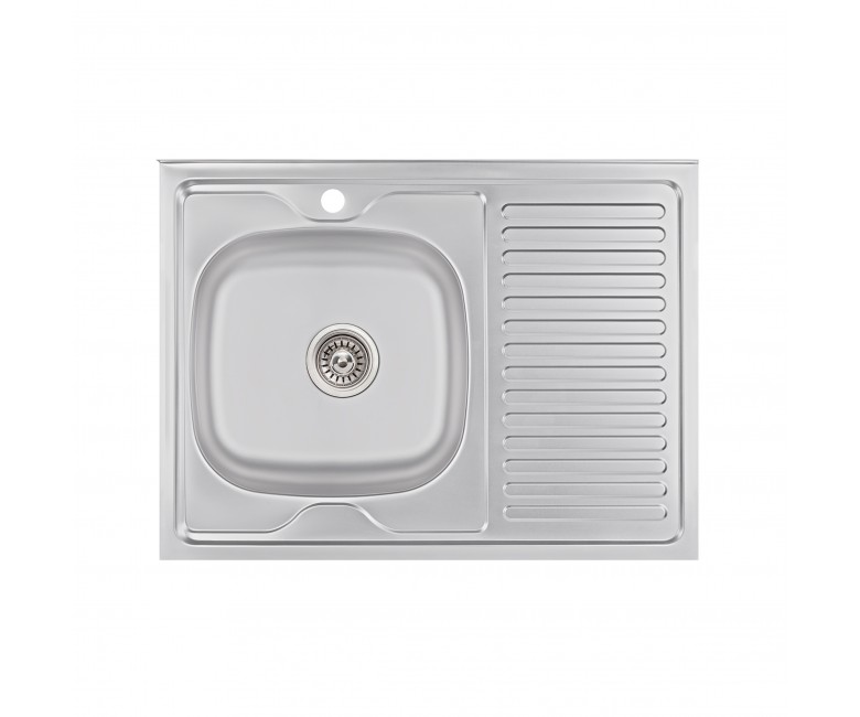 Кухонна мийка Brinex 6080-L 0,6 мм Satin (BRIN6080LSAT06) BRINEX  BRIN6080LSAT06 BRIN6080LSAT06