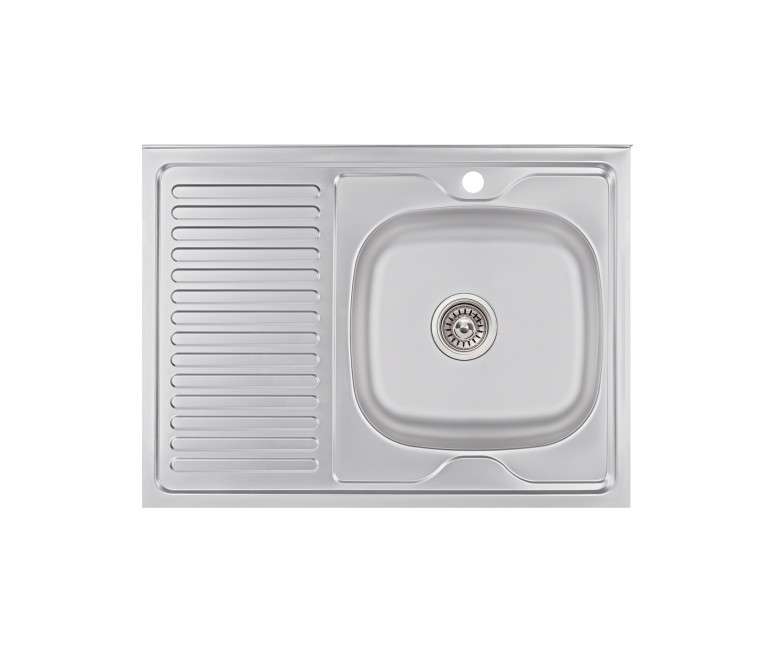 Кухонна мийка Brinex 6080-R 0,6 мм Satin (BRIN6080RSAT06) BRINEX  BRIN6080RSAT06 BRIN6080RSAT06