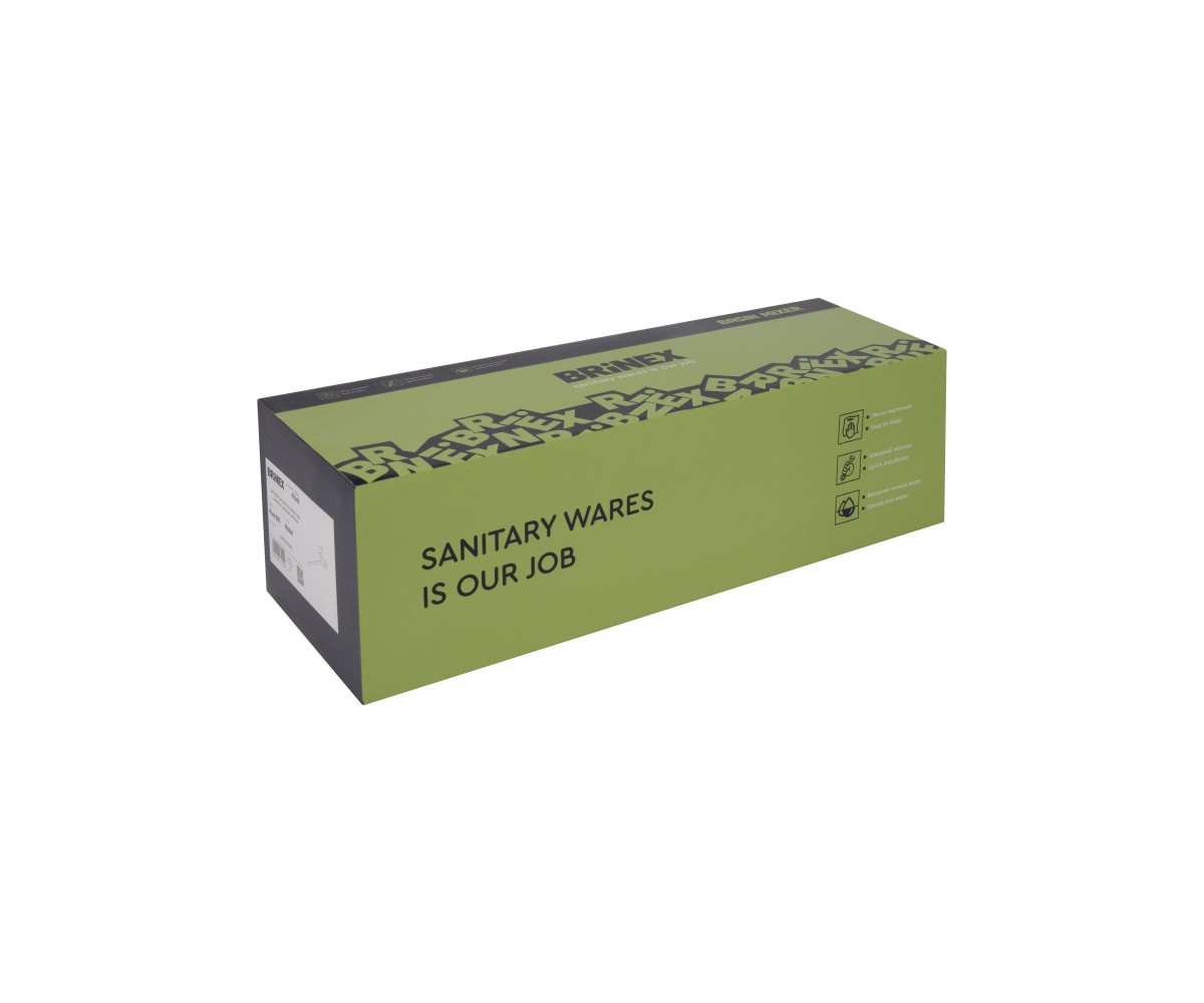Смеситель для ванны Brinex Pure 005 с длинным поворотным изливом (с душевым гарнитуром) Nickel BRIPUR005NKL BRINEX BRIPUR005NKL:
