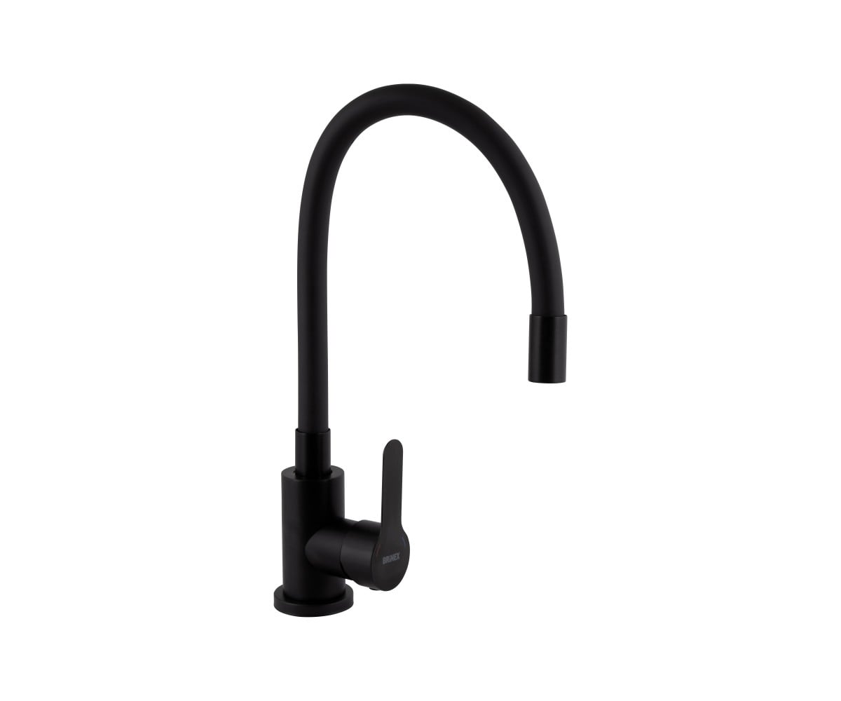 Смеситель для кухни Brinex Pure 015F3 с гибким изливом   Black Matt BRIPUR015F3BLM BRINEX  BRIPUR015F3BLM BRIPUR015F3BLM