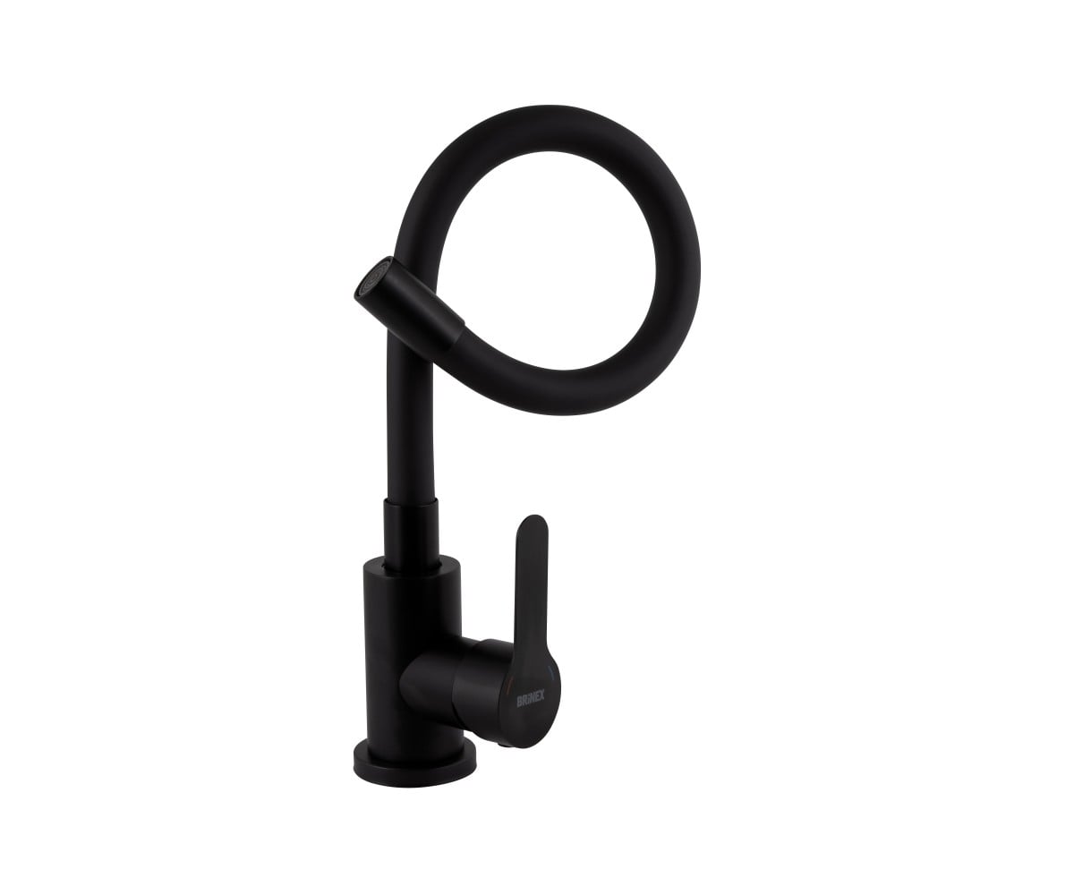 Смеситель для кухни Brinex Pure 015F3 с гибким изливом   Black Matt BRIPUR015F3BLM BRINEX BRIPUR015F3BLM:Фото 2